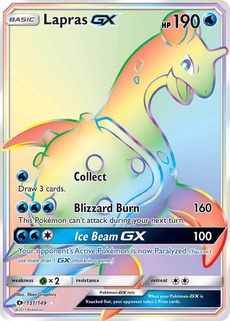 Lapras-GX 151/172 — Sun & Moon (English Pokémon TCG card)