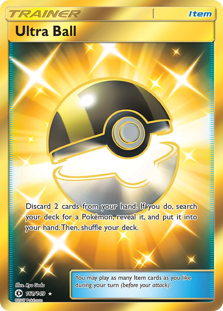 Ultra Ball 161/172 — Sun & Moon (English Pokémon TCG card)