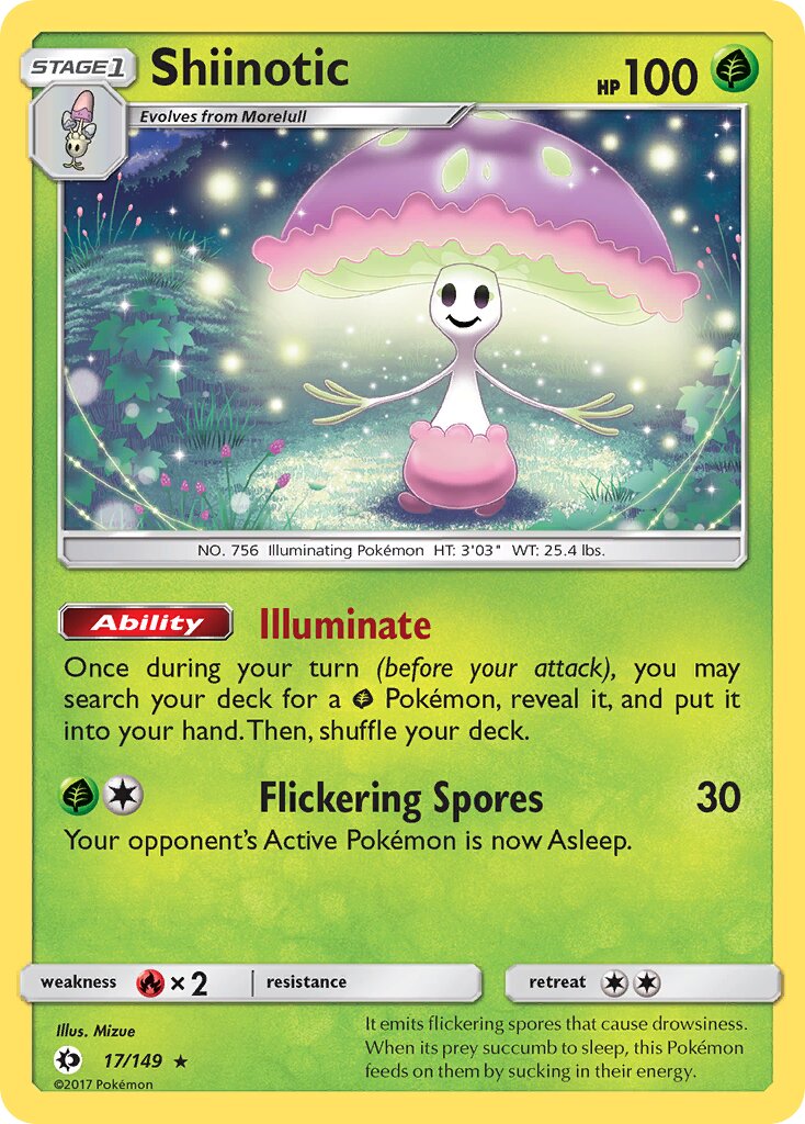 Shiinotic 017/172 — Sun & Moon (English Pokémon TCG card)