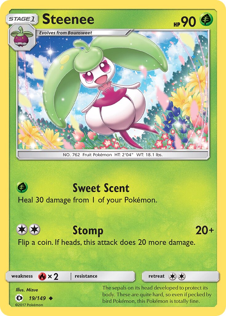Steenee 019/172 — Sun & Moon (English Pokémon TCG card)