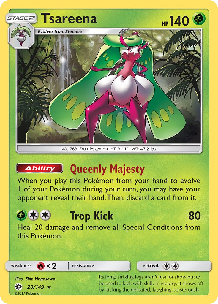 Tsareena 020/172 — Sun & Moon (English Pokémon TCG card)