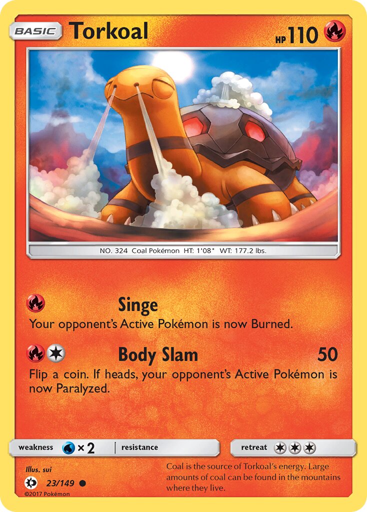 Torkoal 023/172 — Sun & Moon (English Pokémon TCG card)