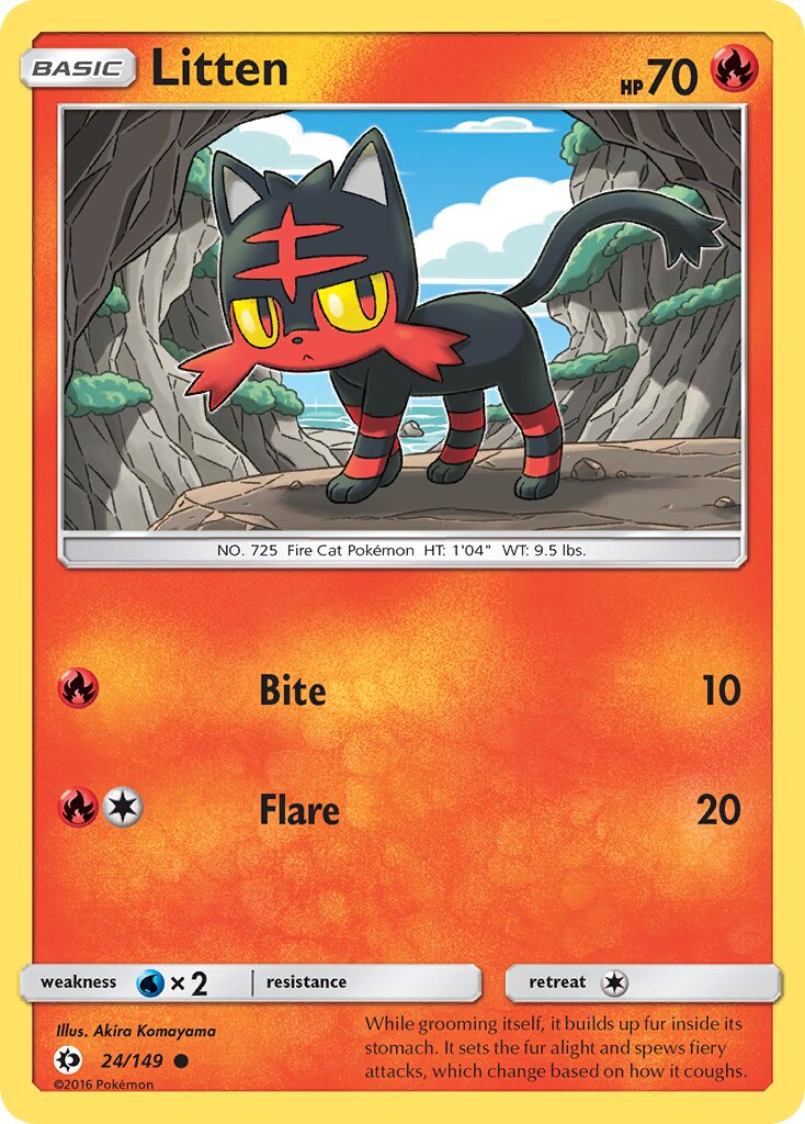 Litten 024/172 — Sun & Moon (English Pokémon TCG card)