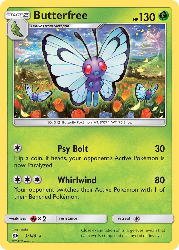 Butterfree 003/172 — Sun & Moon (English Pokémon TCG card)