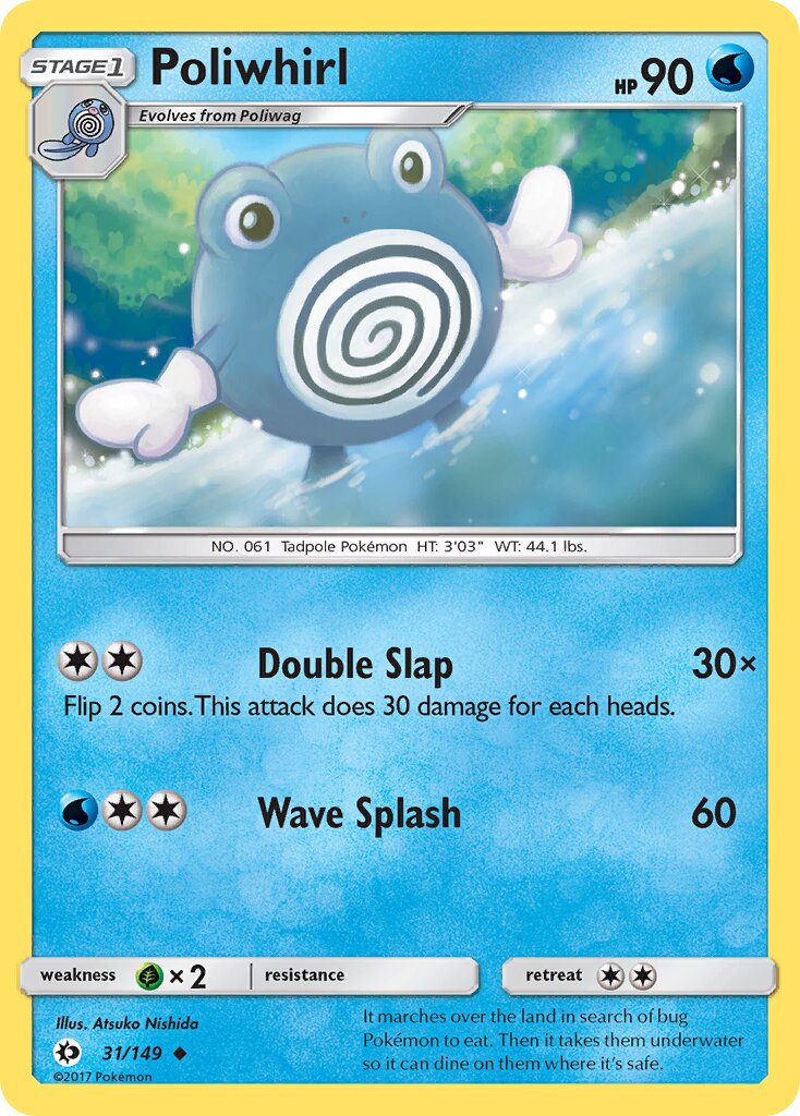 Poliwhirl 031/172 — Sun & Moon (English Pokémon TCG card)