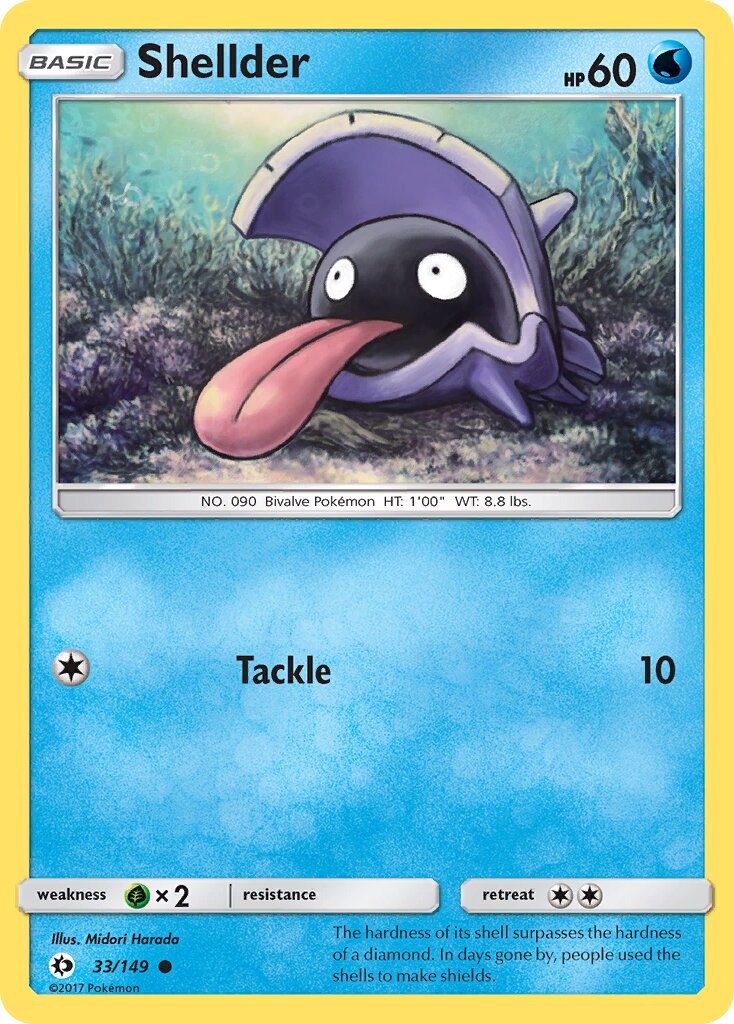 Shellder 033/172 — Sun & Moon (English Pokémon TCG card)