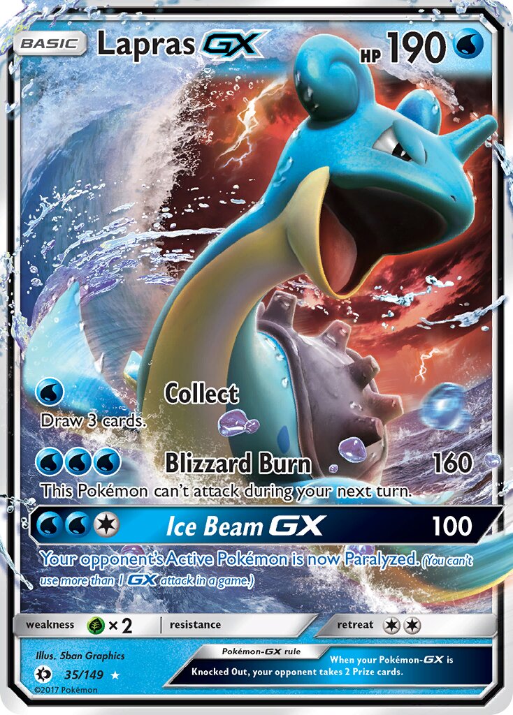 Lapras-GX 035/172 — Sun & Moon (English Pokémon TCG card)
