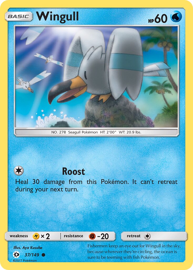 Wingull 037/172 — Sun & Moon (English Pokémon TCG card)