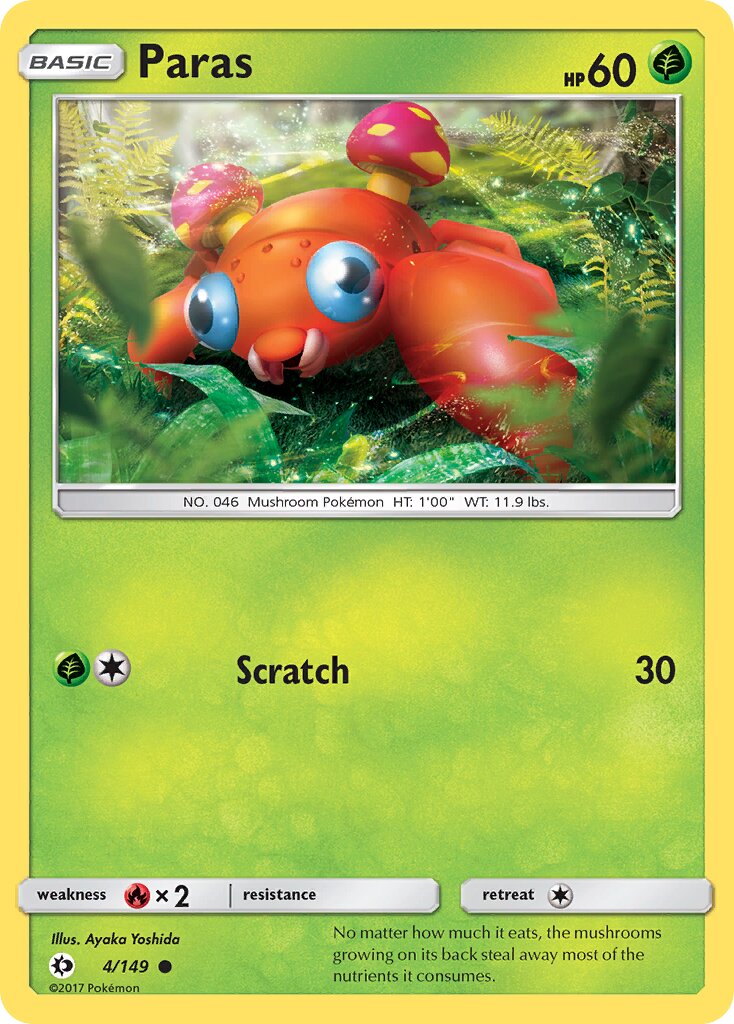 Paras 004/172 — Sun & Moon (English Pokémon TCG card)