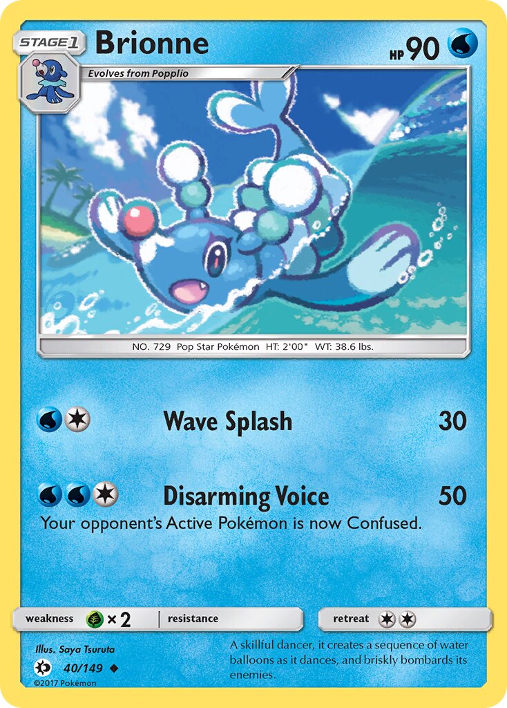 Brionne 040/172 — Sun & Moon (English Pokémon TCG card)