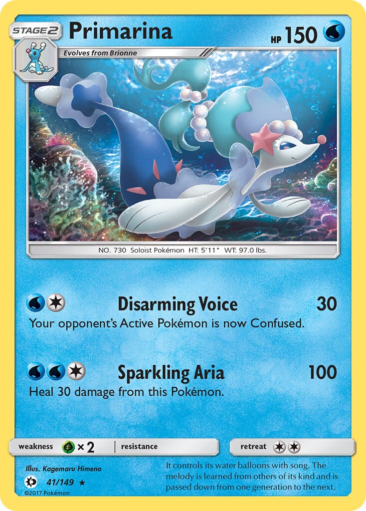 Primarina 041/172 — Sun & Moon (English Pokémon TCG card)