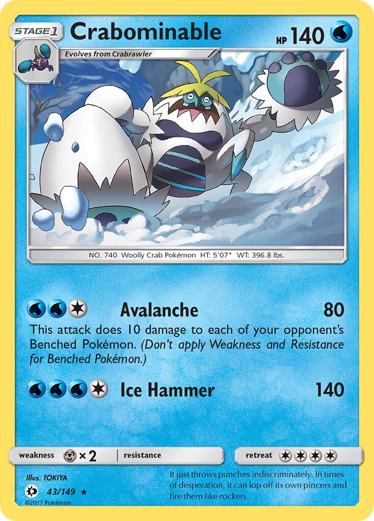 Crabominable 043/172 — Sun & Moon (English Pokémon TCG card)
