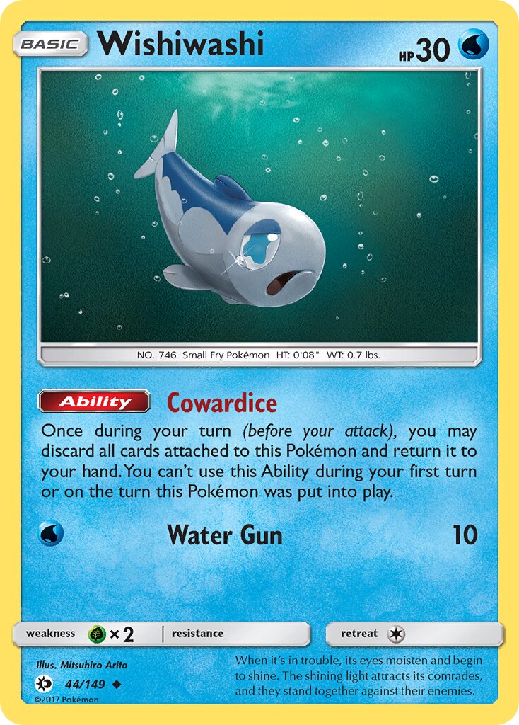 Wishiwashi 044/172 — Sun & Moon (English Pokémon TCG card)