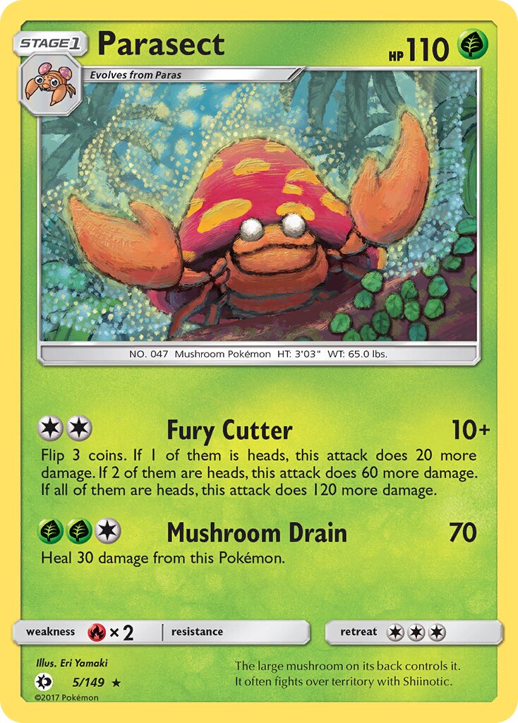 Parasect 005/172 — Sun & Moon (English Pokémon TCG card)