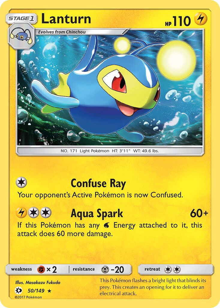 Lanturn 050/172 — Sun & Moon (English Pokémon TCG card)
