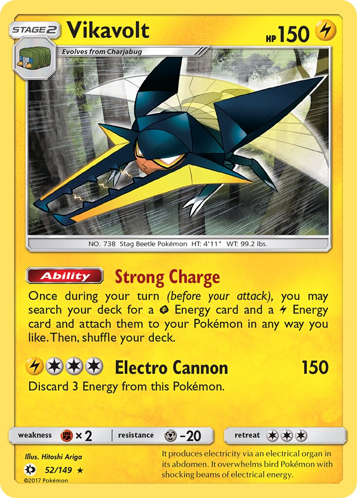 Vikavolt 052/172 — Sun & Moon (English Pokémon TCG card)