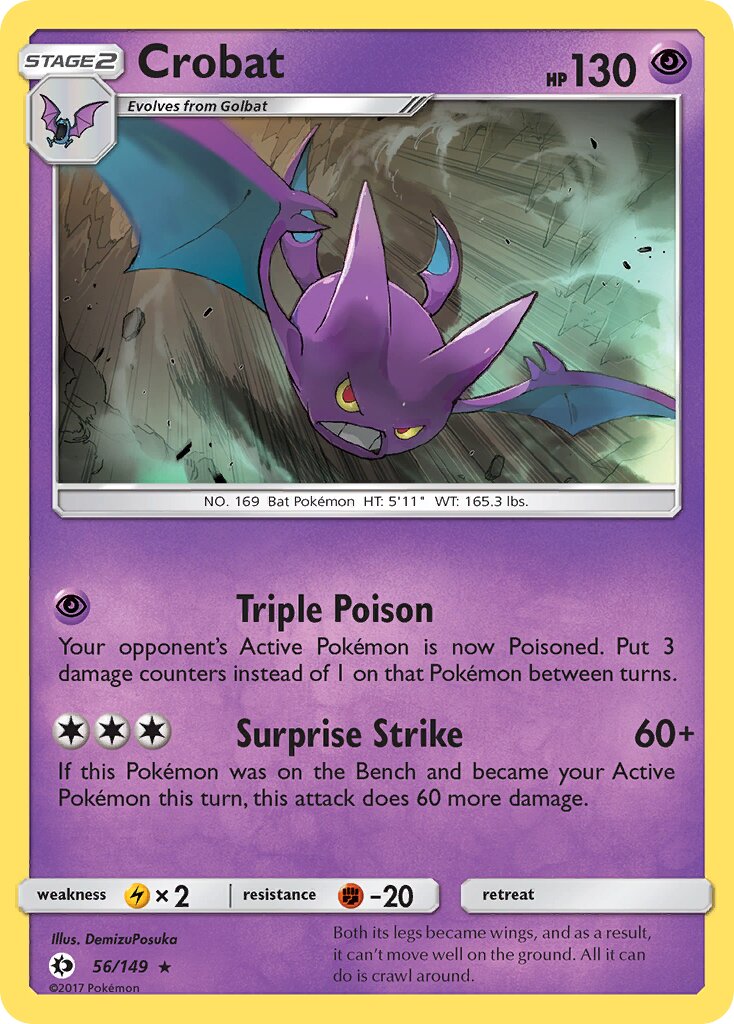 Crobat 056/172 — Sun & Moon (English Pokémon TCG card)