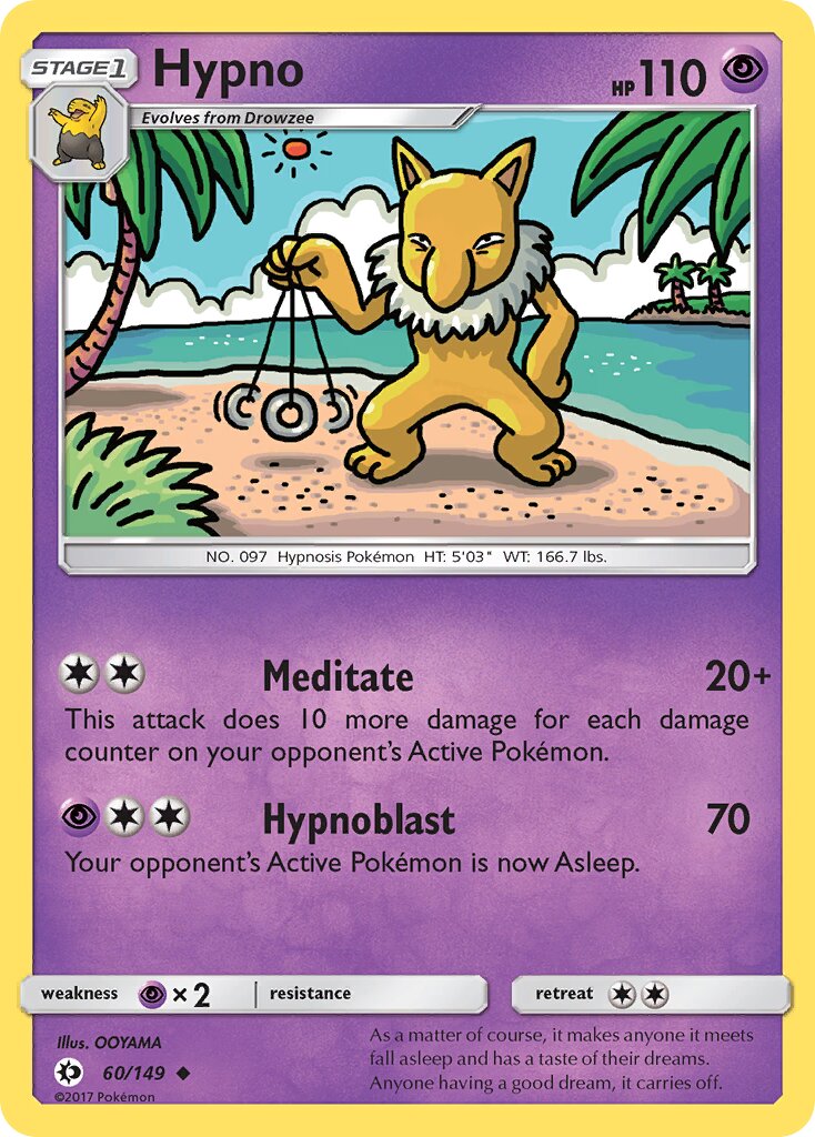Hypno 060/172 — Sun & Moon (English Pokémon TCG card)