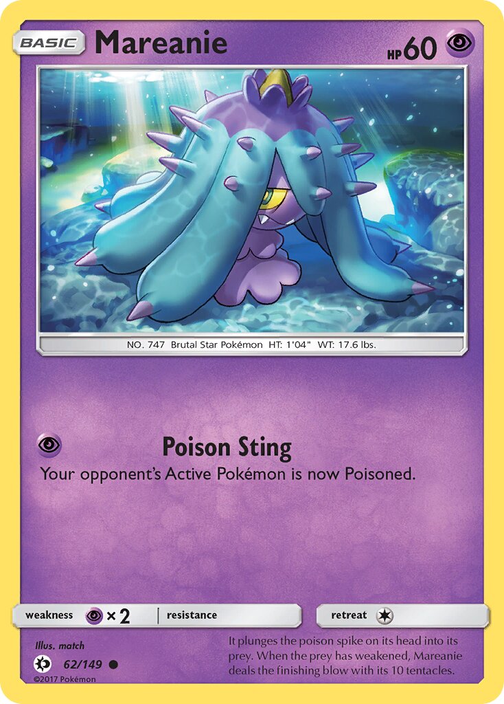 Mareanie 062/172 — Sun & Moon (English Pokémon TCG card)