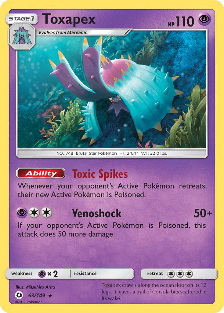 Toxapex 063/172 — Sun & Moon (English Pokémon TCG card)