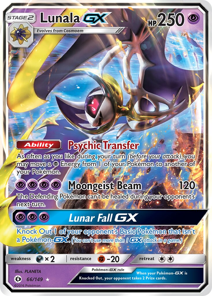 Lunala-GX 066/172 — Sun & Moon (English Pokémon TCG card)