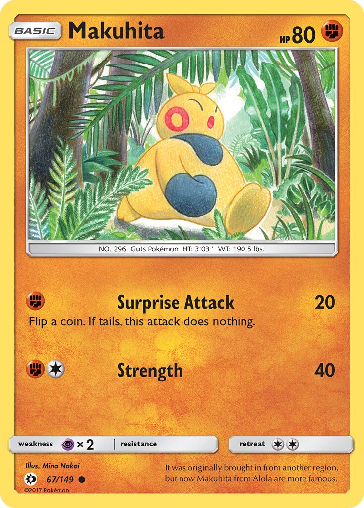 Makuhita 067/172 — Sun & Moon (English Pokémon TCG card)