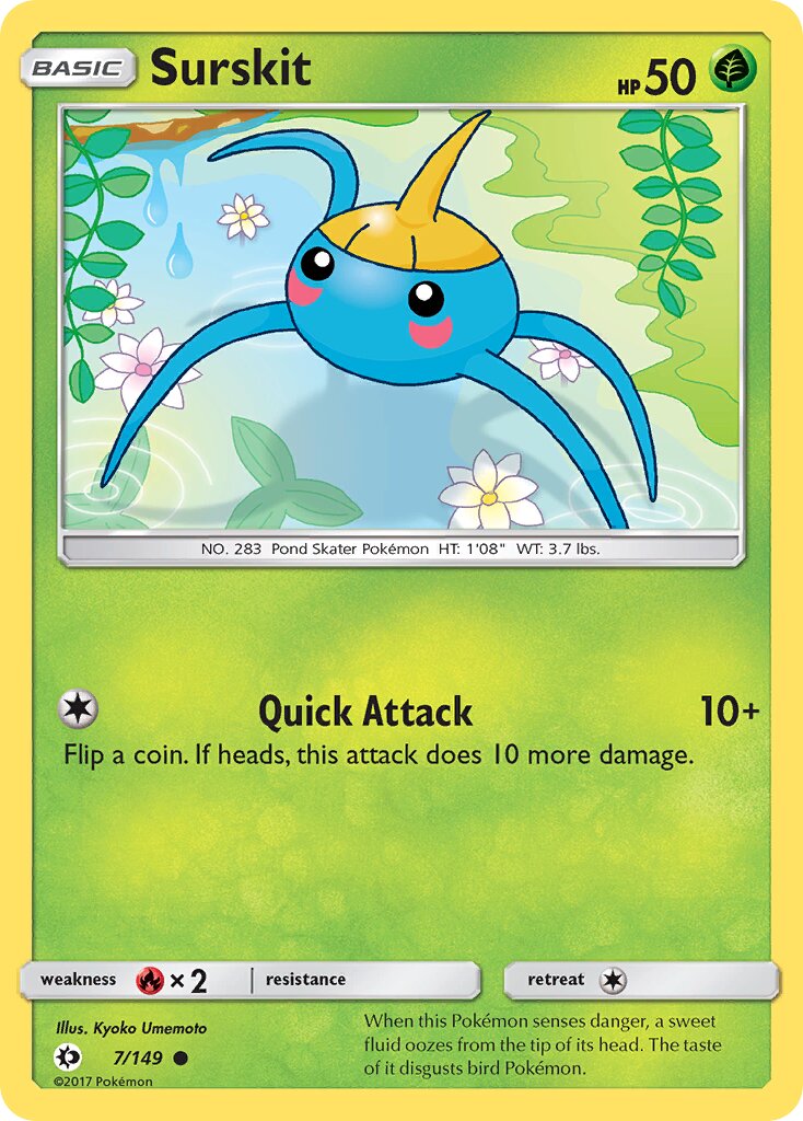Surskit 007/172 — Sun & Moon (English Pokémon TCG card)