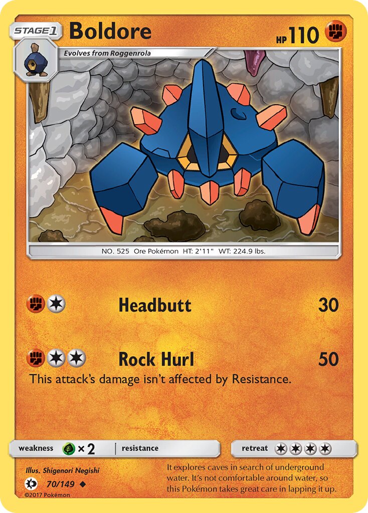 Boldore 070/172 — Sun & Moon (English Pokémon TCG card)