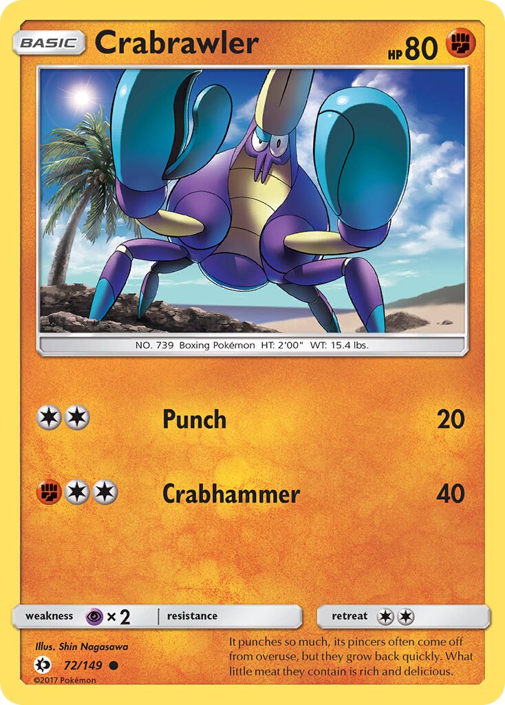 Crabrawler 072/172 — Sun & Moon (English Pokémon TCG card)