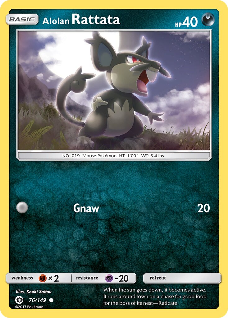 Alolan Rattata 076/172 — Sun & Moon (English Pokémon TCG card)