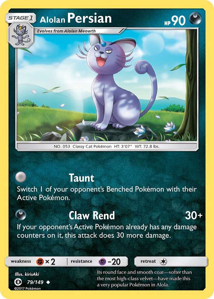 Alolan Persian 079/172 — Sun & Moon (English Pokémon TCG card)