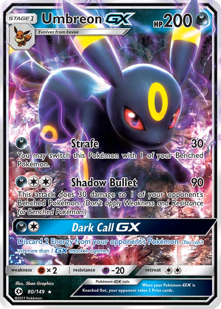 Umbreon-GX 080/172 — Sun & Moon (English Pokémon TCG card)