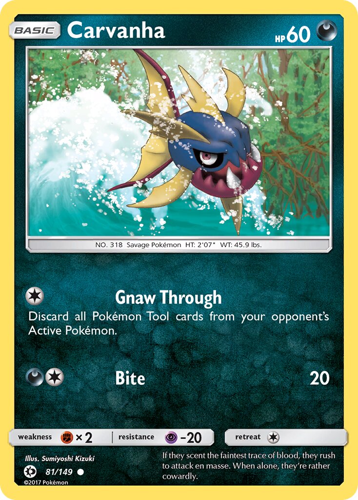 Carvanha 081/172 — Sun & Moon (English Pokémon TCG card)