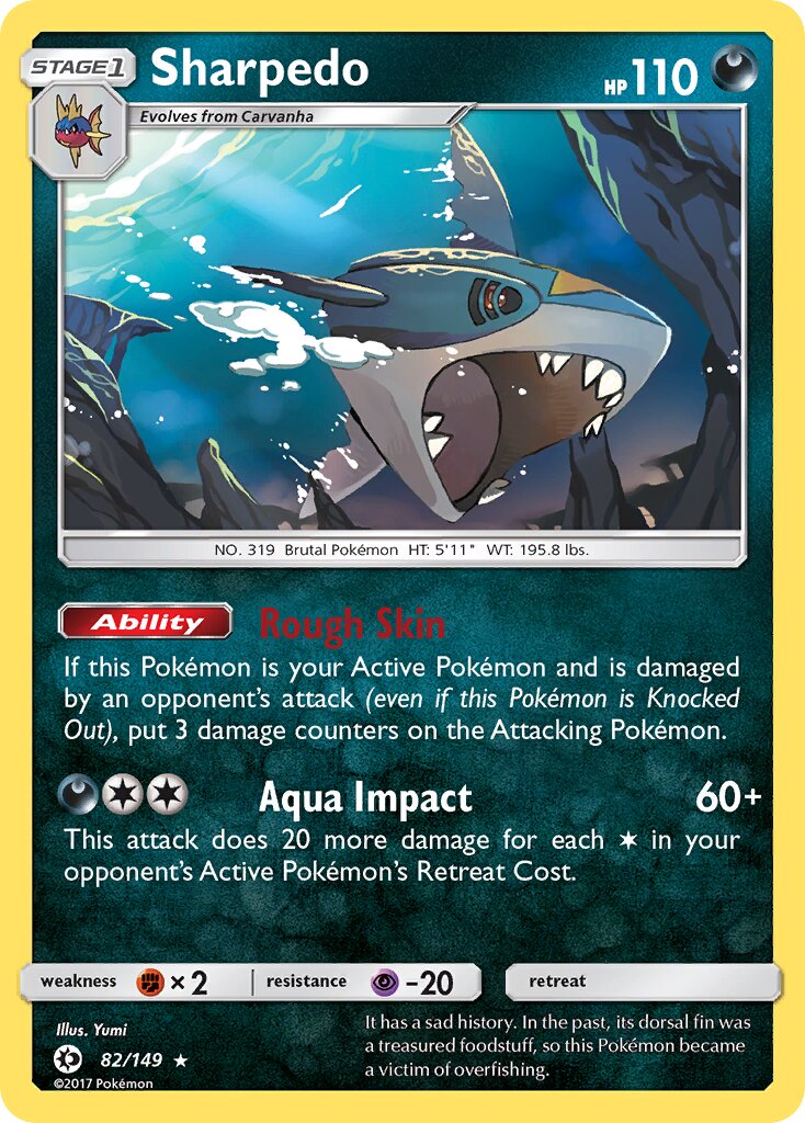 Sharpedo 082/172 — Sun & Moon (English Pokémon TCG card)