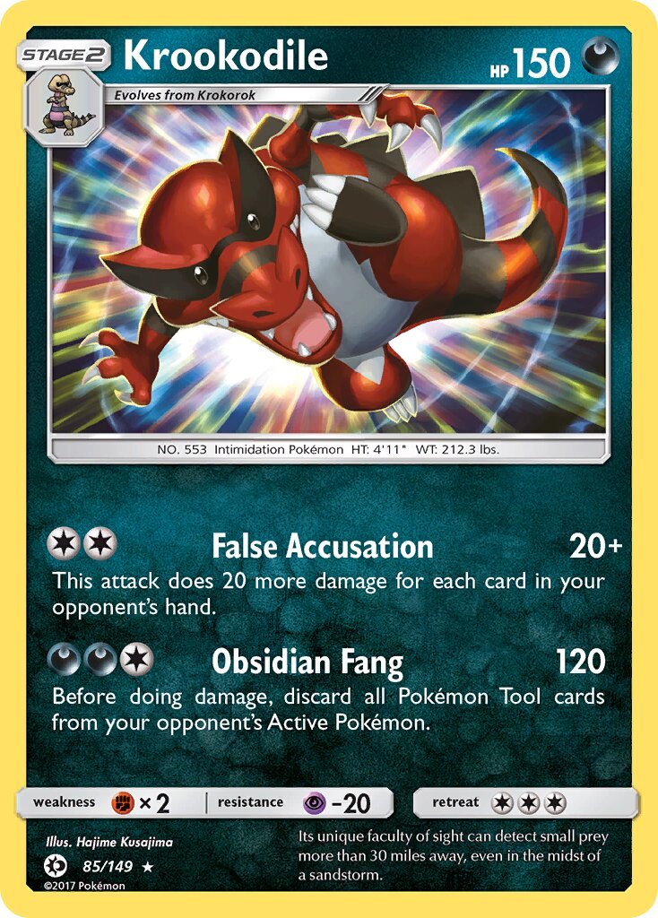 Krookodile 085/172 — Sun & Moon (English Pokémon TCG card)