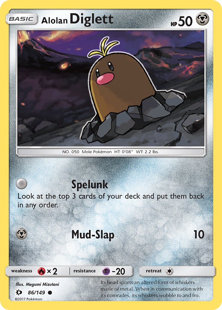 Alolan Diglett 086/172 — Sun & Moon (English Pokémon TCG card)