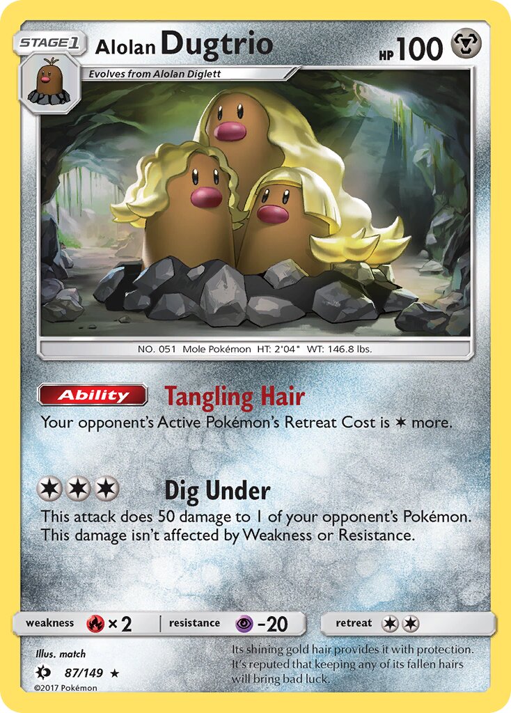 Alolan Dugtrio 087/172 — Sun & Moon (English Pokémon TCG card)