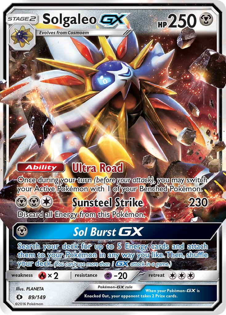 Solgaleo-GX 089/172 — Sun & Moon (English Pokémon TCG card)