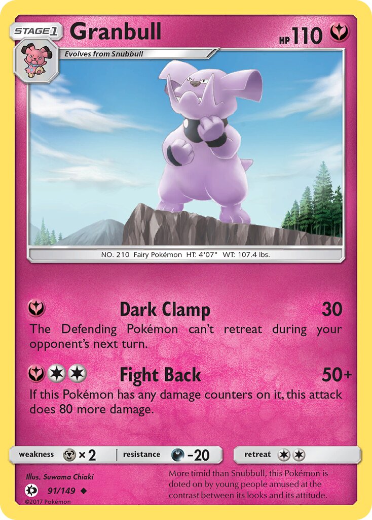 Granbull 091/172 — Sun & Moon (English Pokémon TCG card)