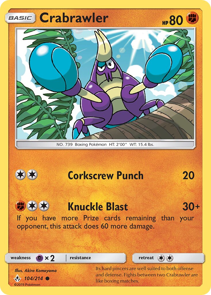 Crabrawler 104/234 — Unbroken Bonds (English Pokémon TCG card)