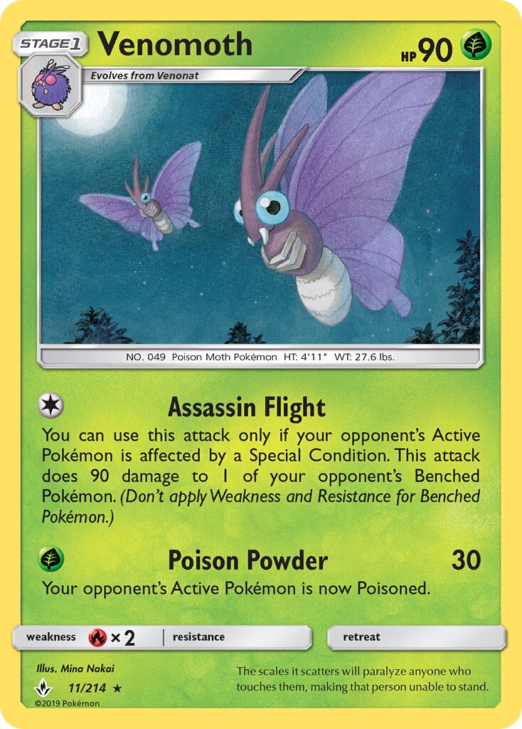 Venomoth 011/234 — Unbroken Bonds (English Pokémon TCG card)