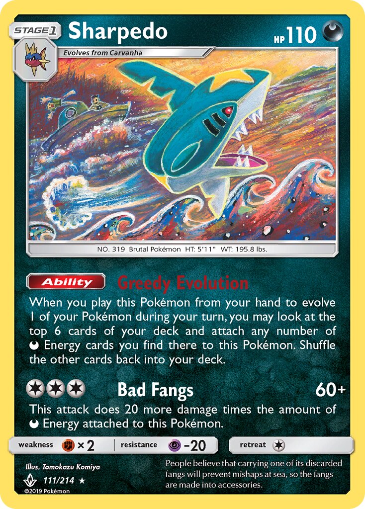 Sharpedo 111/234 — Unbroken Bonds (English Pokémon TCG card)