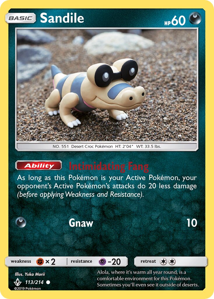 Sandile 113/234 — Unbroken Bonds (English Pokémon TCG card)