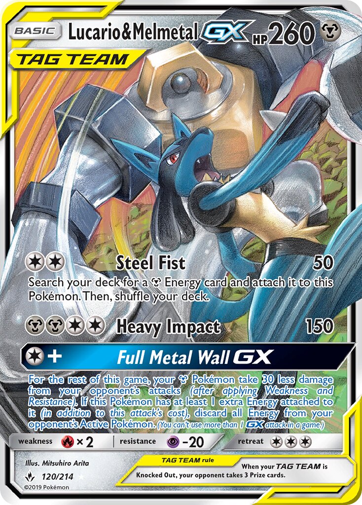 Lucario & Melmetal-GX 120/234 — Unbroken Bonds (English Pokémon TCG card)