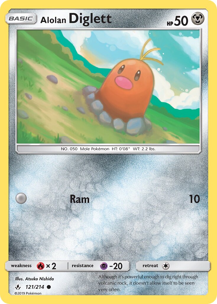 Alolan Diglett 121/234 — Unbroken Bonds (English Pokémon TCG card)