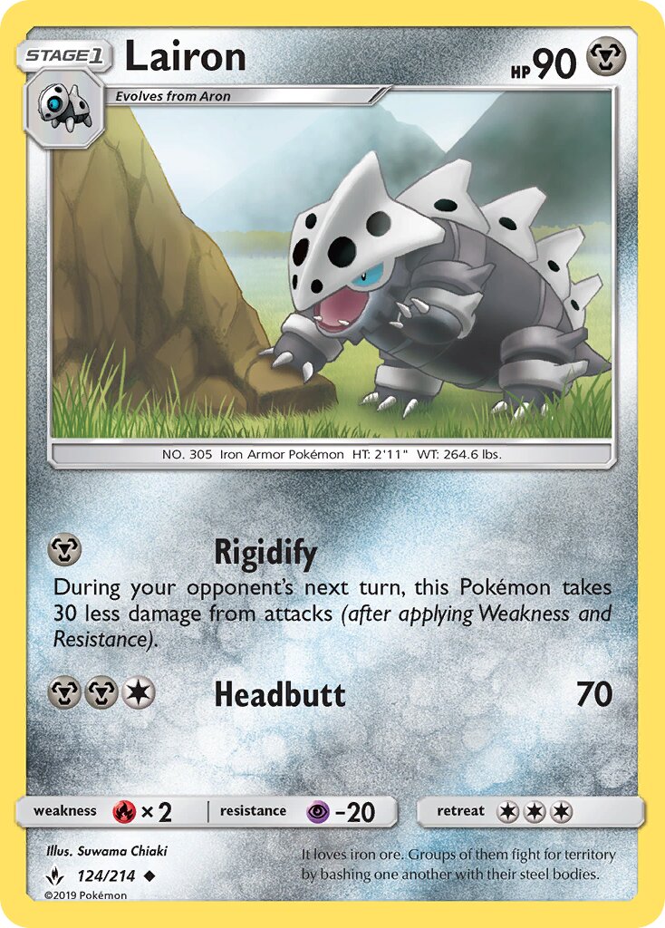 Lairon 124/234 — Unbroken Bonds (English Pokémon TCG card)