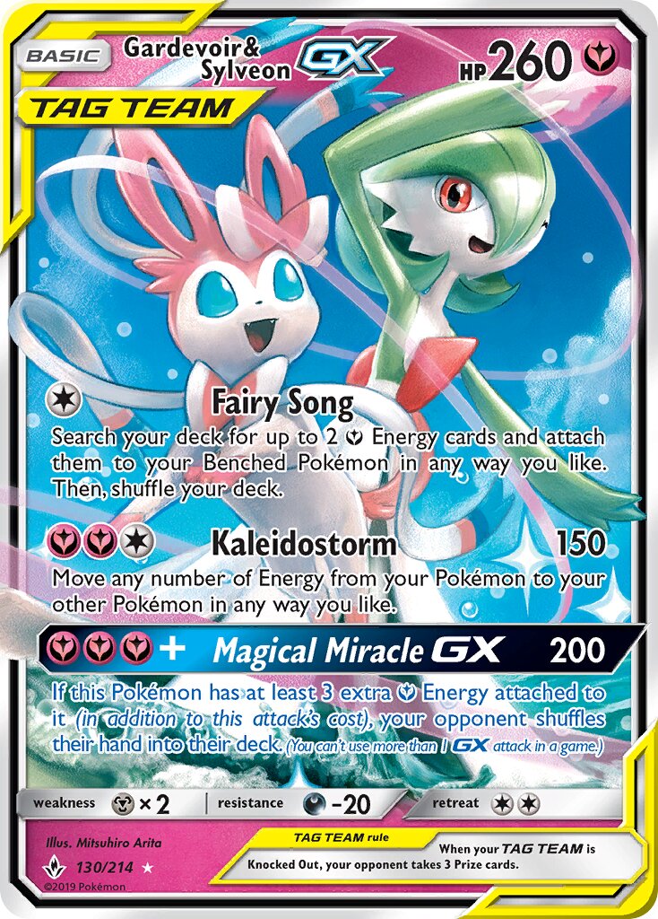 Gardevoir & Sylveon-GX 130/234 — Unbroken Bonds (English Pokémon TCG card)