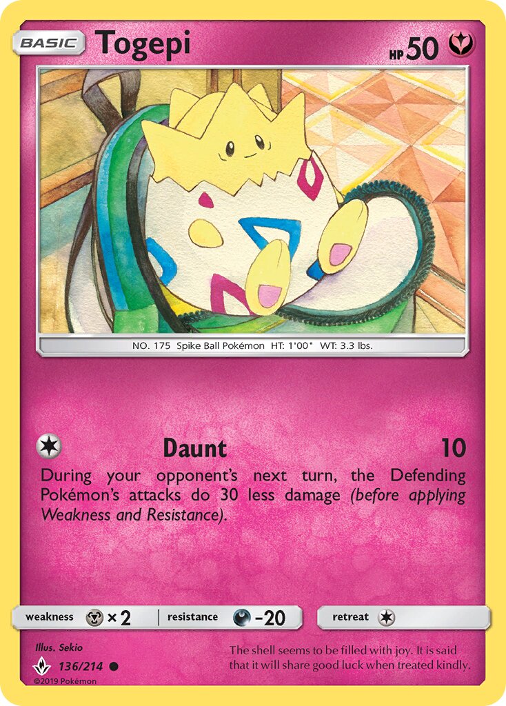 Togepi 136/234 — Unbroken Bonds (English Pokémon TCG card)