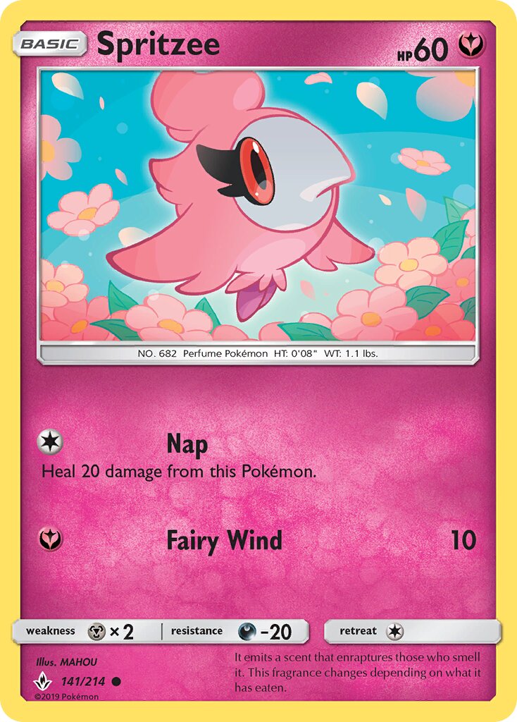 Spritzee 141/234 — Unbroken Bonds (English Pokémon TCG card)