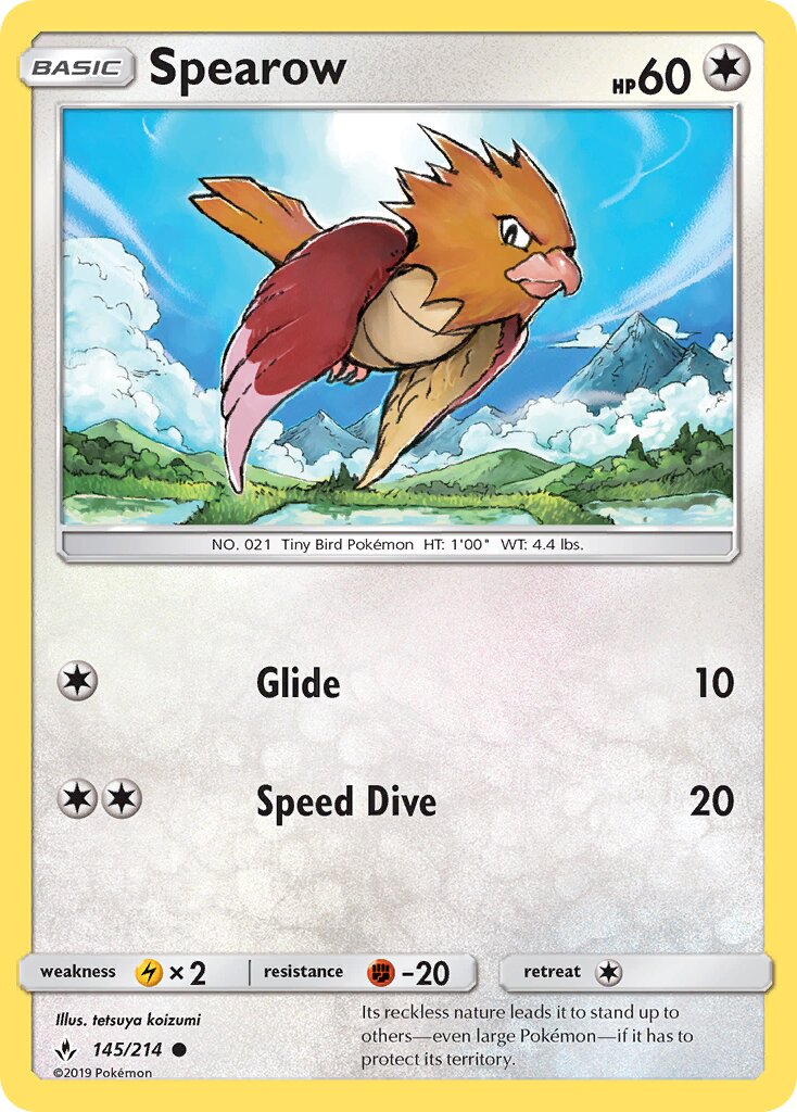 Spearow 145/234 — Unbroken Bonds (English Pokémon TCG card)